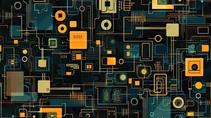 retro technology pattern wallpaper