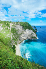 Paradise island Nusa Penida with blue water and white sand. summer background © Balnyes Visuals