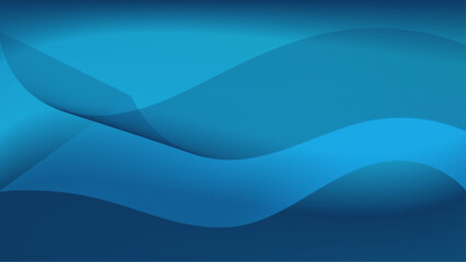 Fototapeta premium Abstract background featuring smooth, flowing waves in various shades of blue on a darker blue