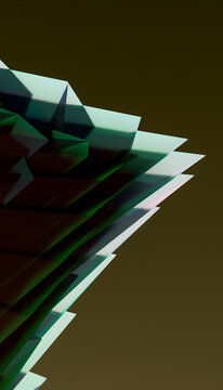 Illustration of spiked modern art against brown background