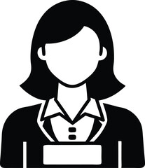 Journalist silhouette icon vector illustration on black and white