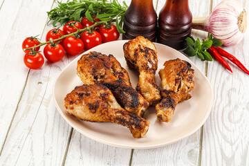 Hot and tasty chicken drumstick barbecue