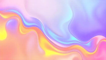 Obraz premium Swirling, Render 3D surface and iridescent colors of purple and blue, Holo gradient. reminiscent of a cosmic nebula