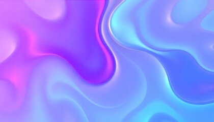 Obraz premium Swirling, Render 3D surface and iridescent colors of purple and blue, Holo gradient. reminiscent of a cosmic nebula