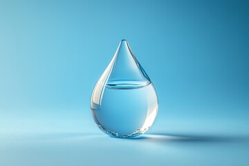 Fototapeta premium Water Droplet with Refracted Light Patterns, Soft Backlight and Gentle Glow Generative AI