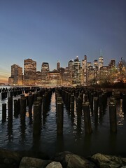 Fototapeta premium manhatten new york city skyline by night