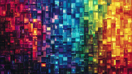 Pixel Art Rainbow, colorful background