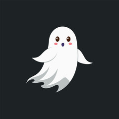 Halloween little cute ghost Vector illustration design for poster, banner and print
