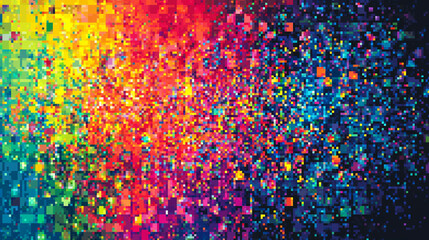 Pixel Art Rainbow, colorful background