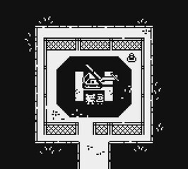 Pixel game background location with tank and characters, retro style. 8-bit. Game assets. Vector illustration.