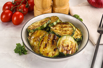 Vegan cuisine Grilled zucchini slices