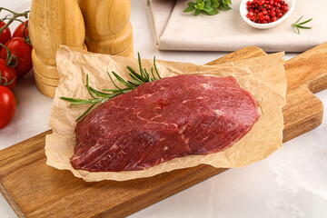 Raw beef meat uncocked steak