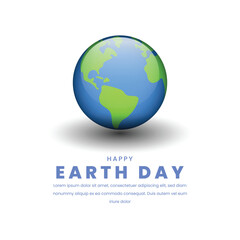 Happy earth day, environmental concept isolated background. Vector