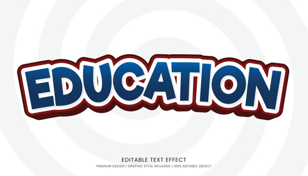 education editable text effect template bold typography and abstract style logo and business brand