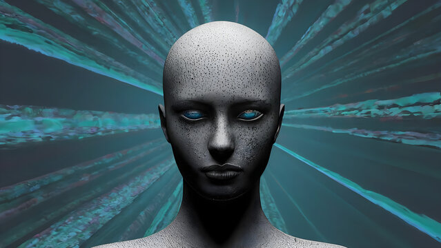 artificial intelligence ai man with code background