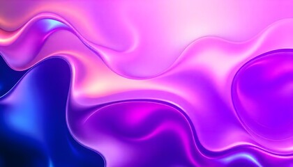 Obraz premium Swirling, iridescent liquid with hues of purple and blue, Holo gradient. reminiscent of a cosmic nebula