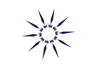 Radiant Blue Spikes For Symmetrical Starburst Logo Creating a Sharp and Dynamic Visual Impact