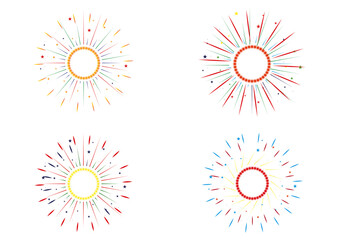 Fireworks vector illustration for festive celebrations. Ideal for New Year Eve, Fourth of July, Diwali, Chinese New Year, Eid al-Fitr, Ramadan, Christmas, Halloween, party, holiday