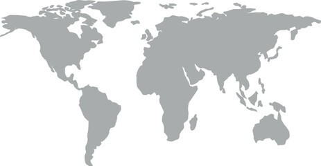 Fototapeta premium Grey World Map