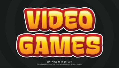 video games editable text effect template bold typography and abstract style logo and business brand