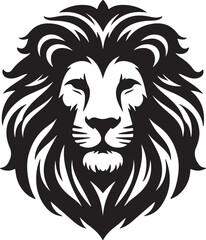 Lion head silhouette vector art illustration
