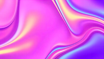 Obraz premium Abstract Holo gradient Render 3D object with a reflective surface and iridescent colors.