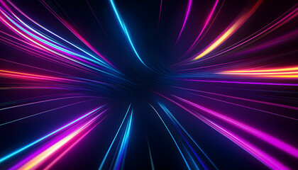 dark abstract background with neon lines glow