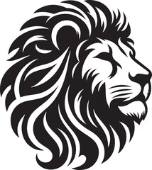 Lion head silhouette vector art illustration
