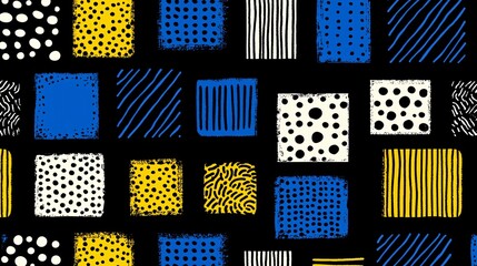 Abstract Geometric Pattern with Squares and Dots