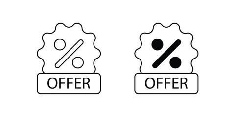 offer set icon with white background vector stock illustration
