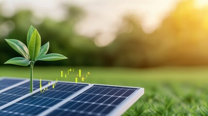 Fototapeta premium Energy Transition Visualized: Comparative Graphs of Green Energy vs Oil Prices with Copy Space and Selective Focus in Quality
