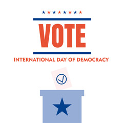 International Day of Democracy September 15 banner. Banner background poster design for Democracy Day or Vote Election Day suitable for social media post, poster, story, background and card
