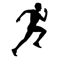 Running man silhouette. Vector image