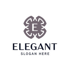 Fototapeta premium Intricate Floral Crest Template for High-End Business Identity