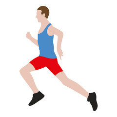 Fototapeta premium Running man illustration. Vector image