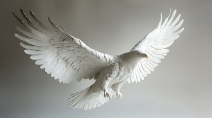 Obraz premium White Paper Sculpture of an Eagle in Flight