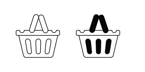 basket set icon with white background vector stock illustration