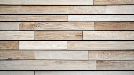 Obraz premium Nordic Oak Wooden Wall Paneling with Elegant Horizontal Planks in Scandinavian Style