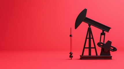 Financial Crisis: Oil Price Crash Graph with Copy Space for Text, Selective Focus in