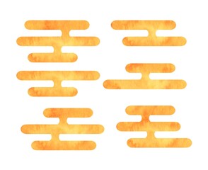 水彩の和柄　雲