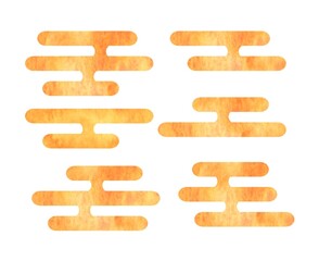 水彩の和柄　雲