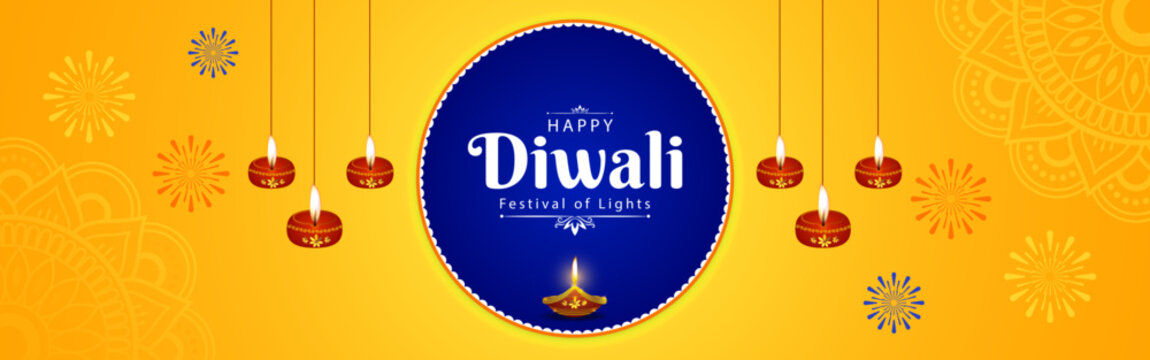 Vector illustration of Happy Diwali social media feed template
