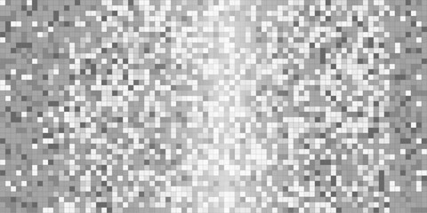 Disco ball silver gray mosaic pattern, shiny background. Metallic sequin foil or mirror backdrop. Abstract halftone wallpaper.