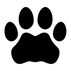 Leopard Paw print silhouette. Vector image