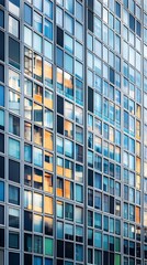 Modern Building Facade with Geometric Windows