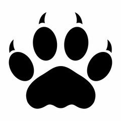 Lion Paw print silhouette. Flat image © Sakiman