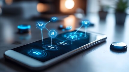 device connection interface on smartphone screen