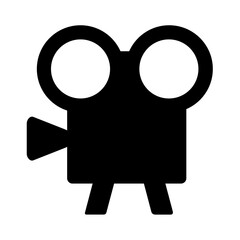 Cinema camera icon silhouette. Vector image