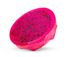 dragon fruit, pitaya slice isolated on transparent png