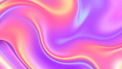 Fototapeta premium Swirling, iridescent liquid with hues of purple, pink, and blue Holo abstract 3D shapes gradient 